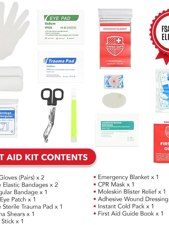 2-in-1 First Aid Kit for Car, Travel & Home, Businesses - Bonus Mini Kit for Med - Picture 3 of 9
